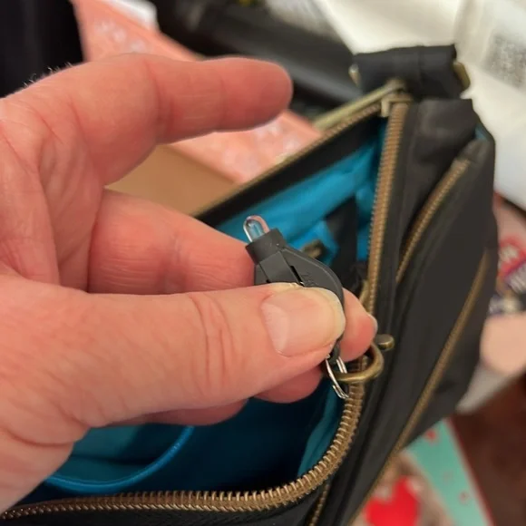 Black Crossbody Travel Security Bag with Adjustable Strap - Picture 9 of 10